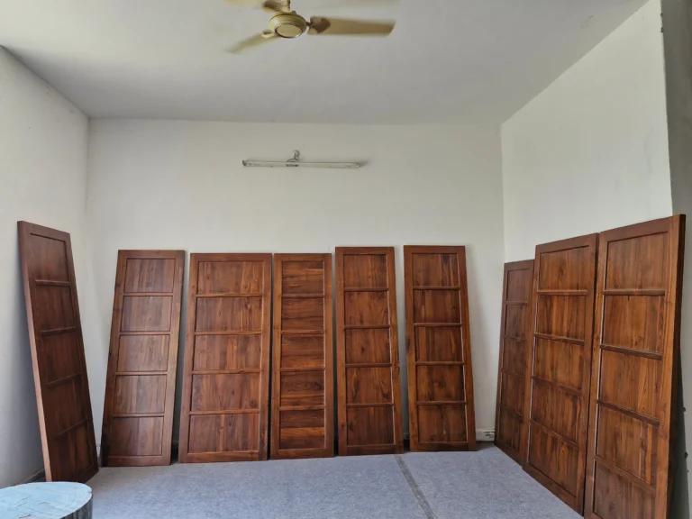 long wooden doors